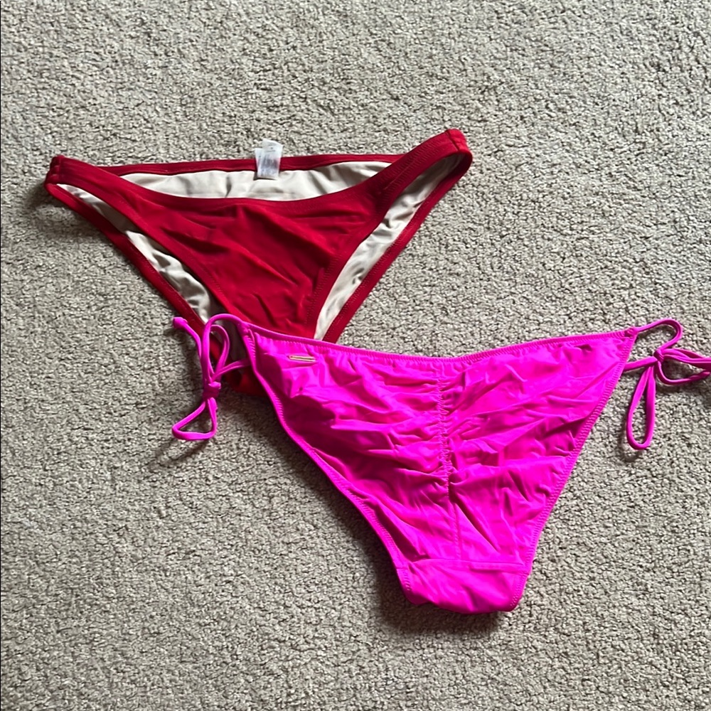 Stylish Pink and Red Bikini Bottoms